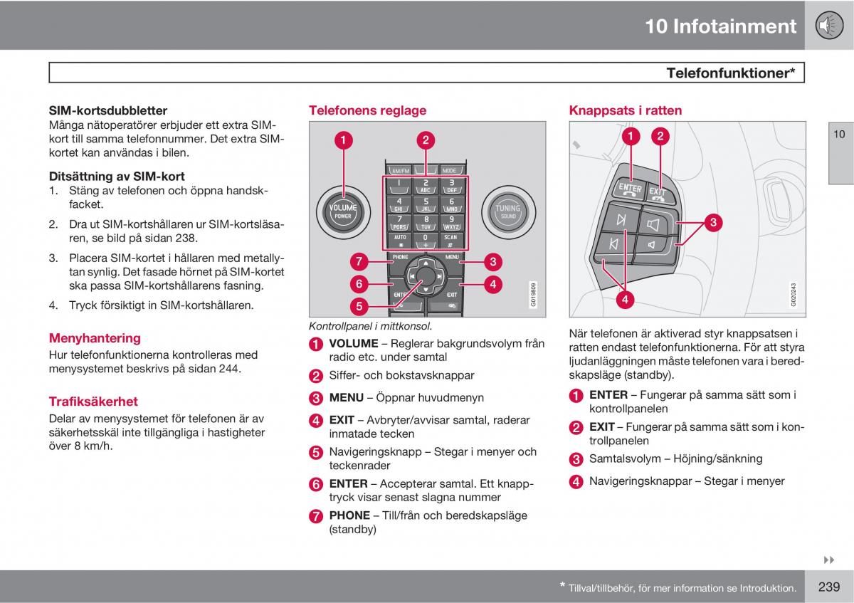 Volvo S40 II 2 instruktionsbok / page 239