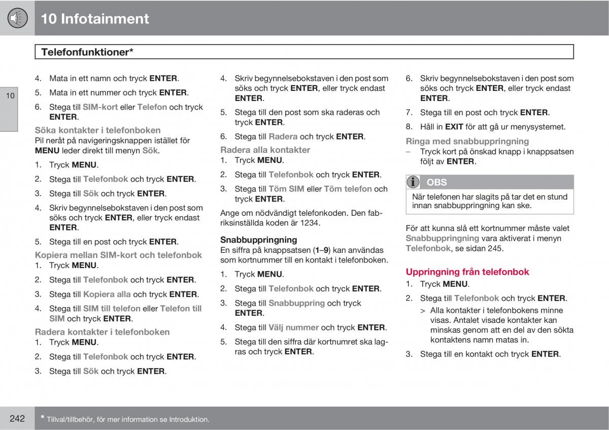 Volvo S40 II 2 instruktionsbok / page 242