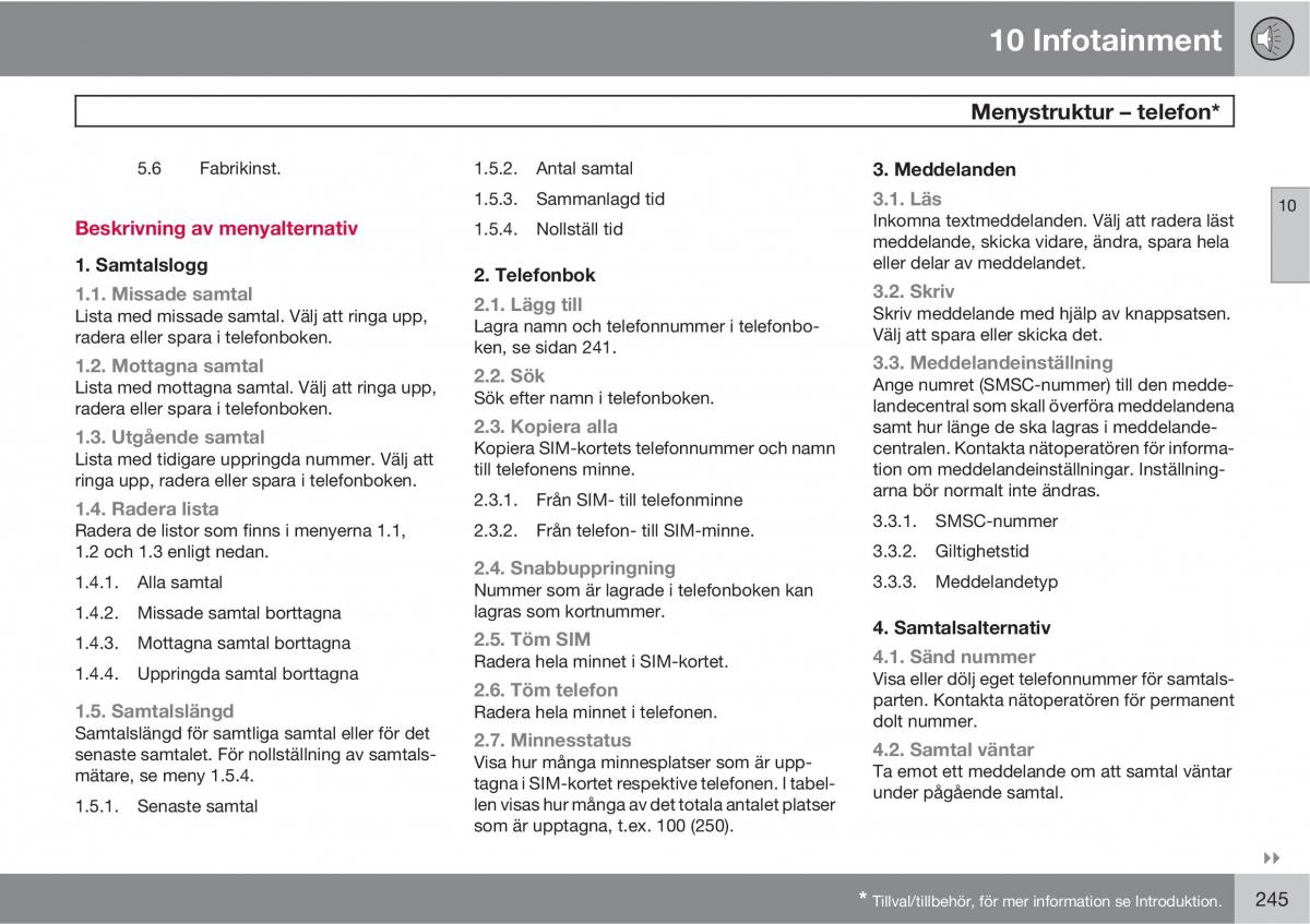 Volvo S40 II 2 instruktionsbok / page 245