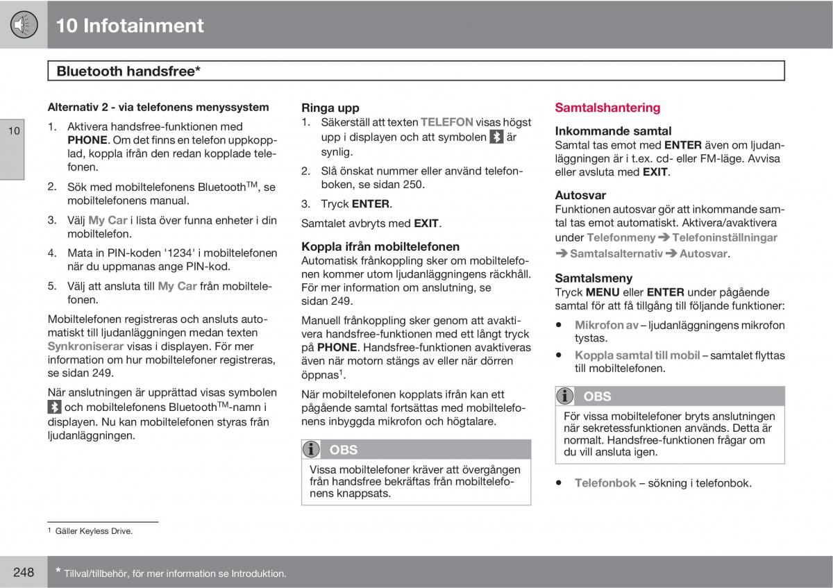 Volvo S40 II 2 instruktionsbok / page 248