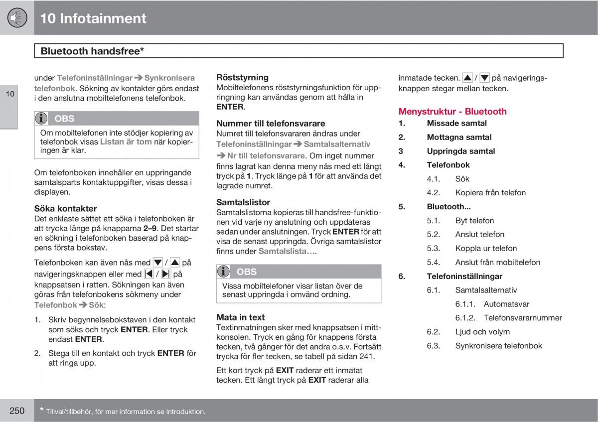 Volvo S40 II 2 instruktionsbok / page 250