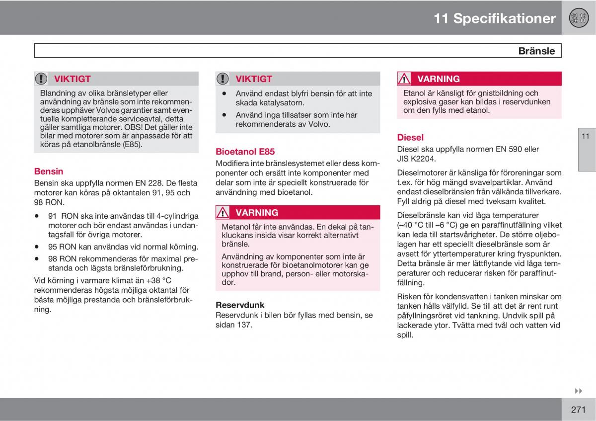 Volvo S40 II 2 instruktionsbok / page 271