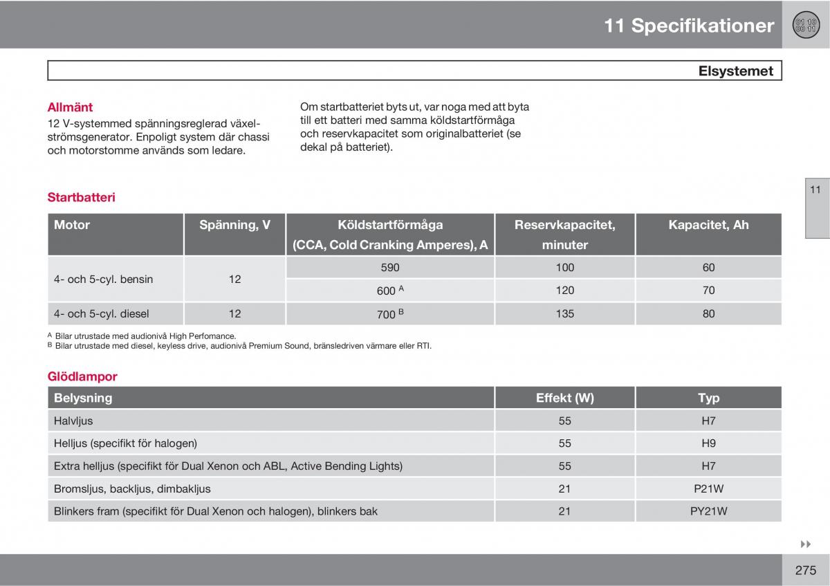 Volvo S40 II 2 instruktionsbok / page 275