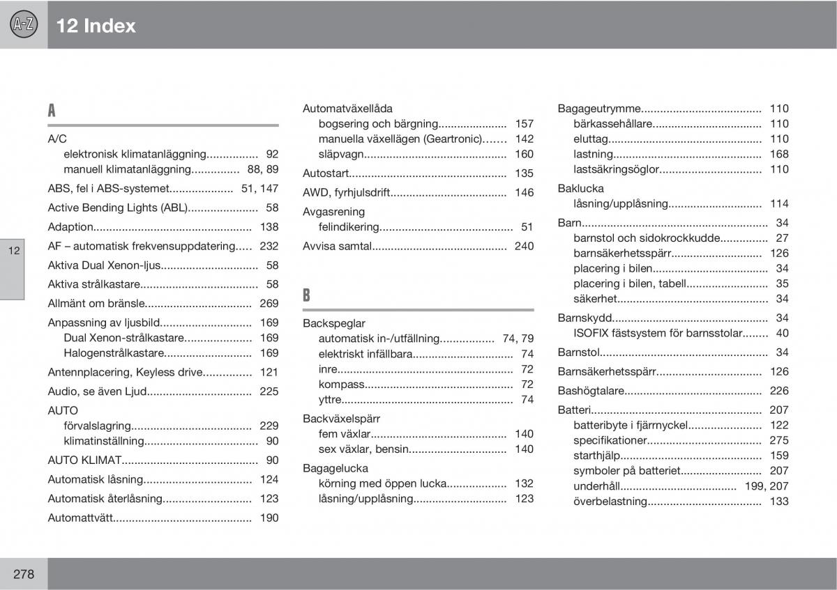 Volvo S40 II 2 instruktionsbok / page 278