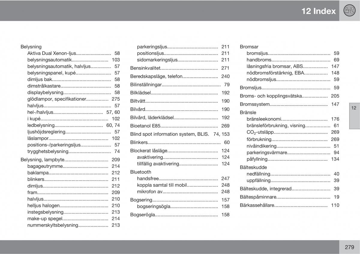 Volvo S40 II 2 instruktionsbok / page 279