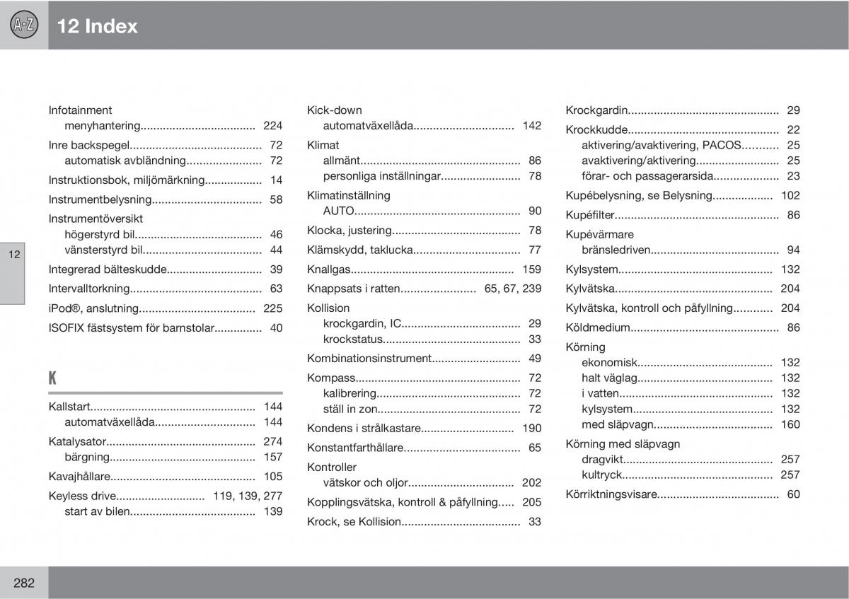 Volvo S40 II 2 instruktionsbok / page 282