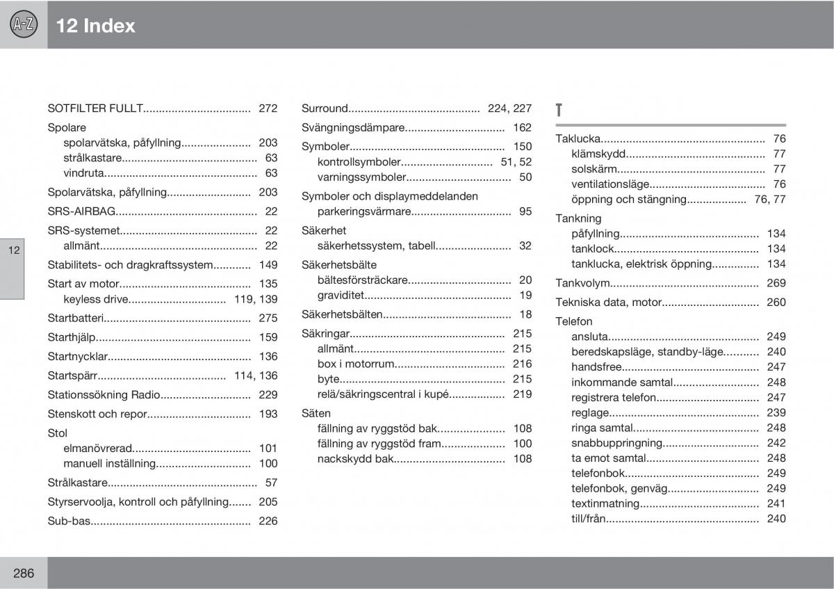 Volvo S40 II 2 instruktionsbok / page 286