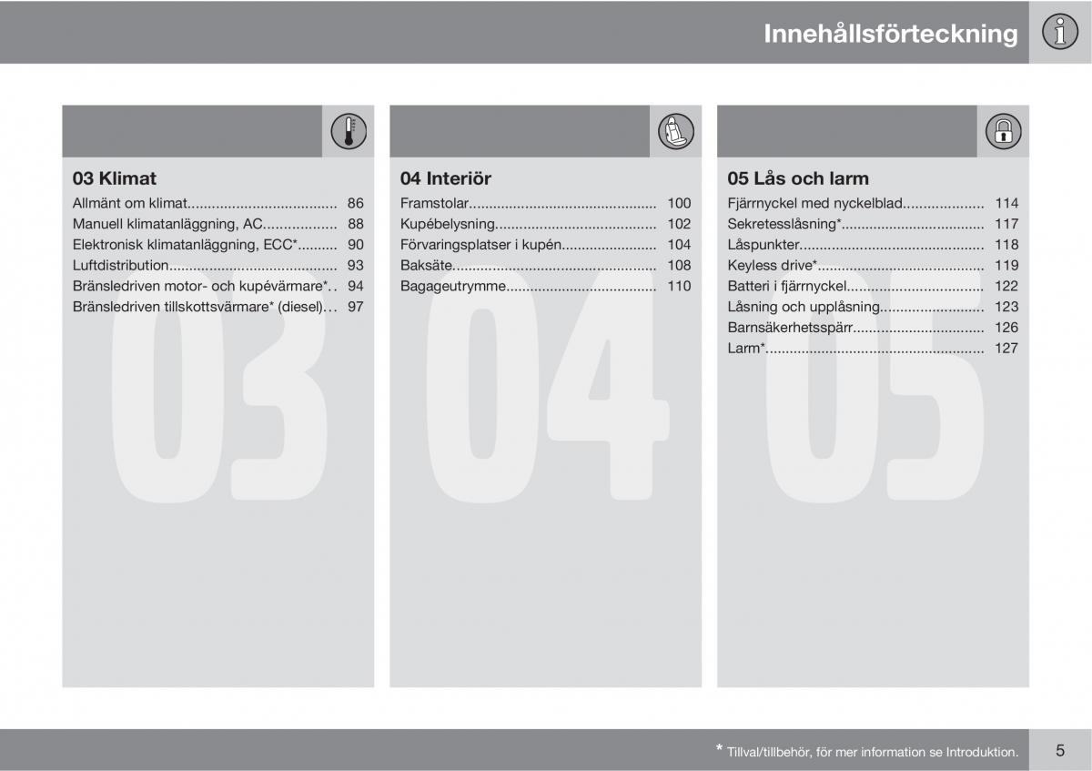 Volvo S40 II 2 instruktionsbok / page 5