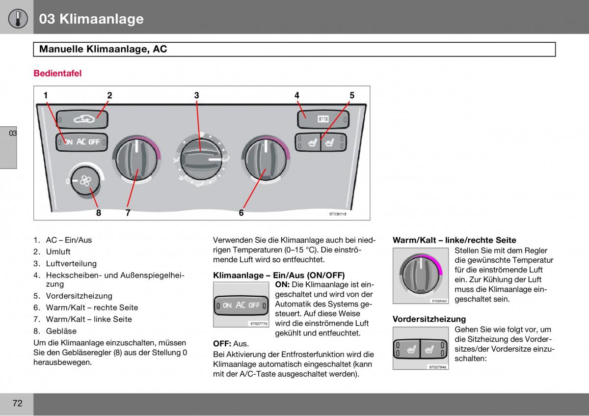 Volvo S60 I 1 Handbuch / page 73