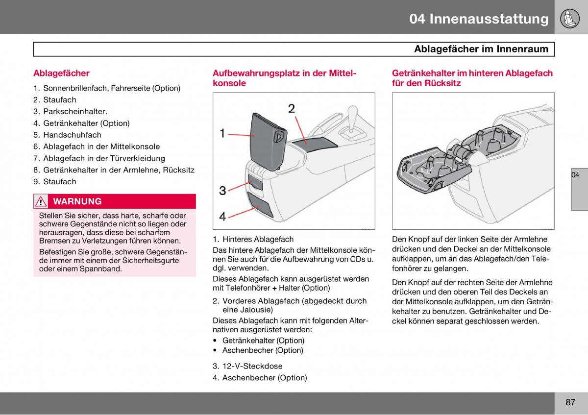 Volvo S60 I 1 Handbuch / page 88