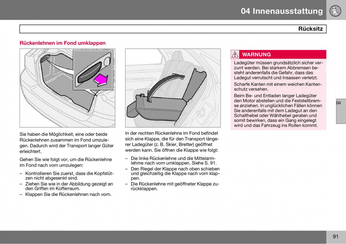 Volvo S60 I 1 Handbuch / page 92