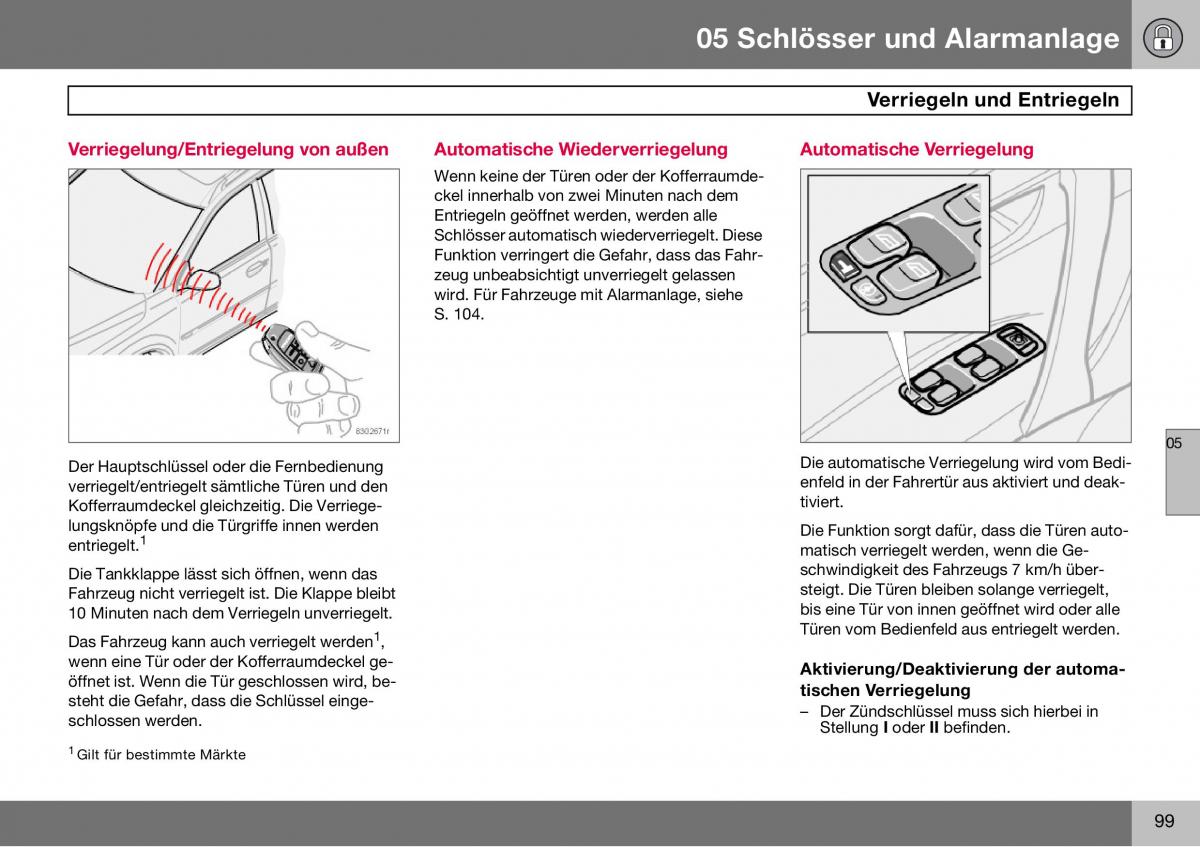 Volvo S60 I 1 Handbuch / page 100