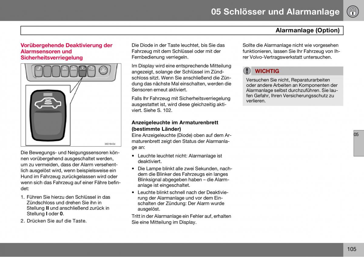 Volvo S60 I 1 Handbuch / page 106