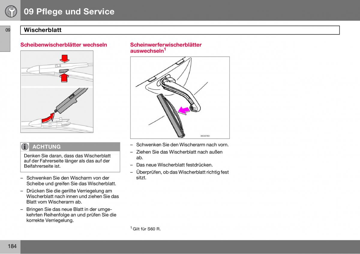 Volvo S60 I 1 Handbuch / page 185