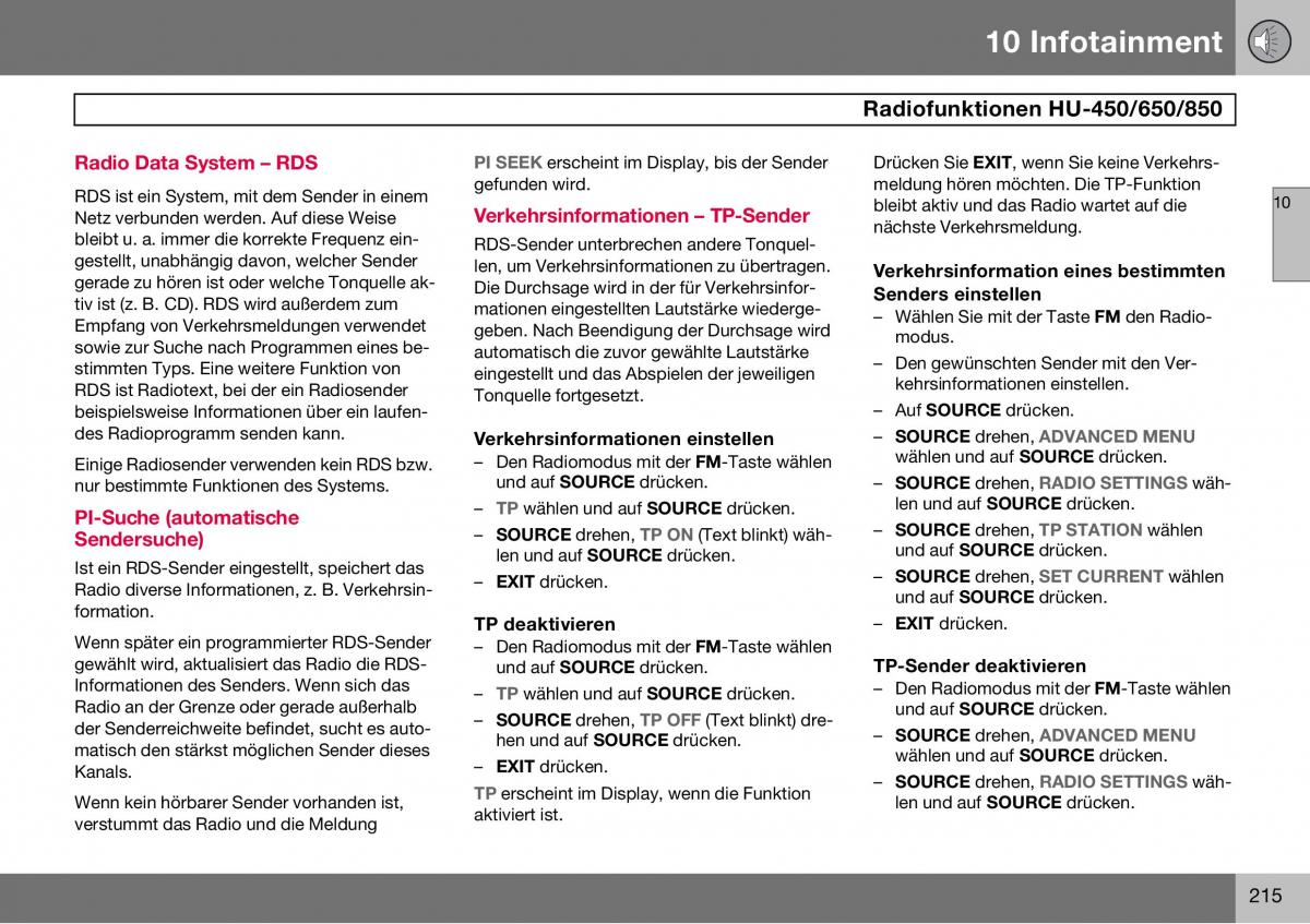 Volvo S60 I 1 Handbuch / page 216