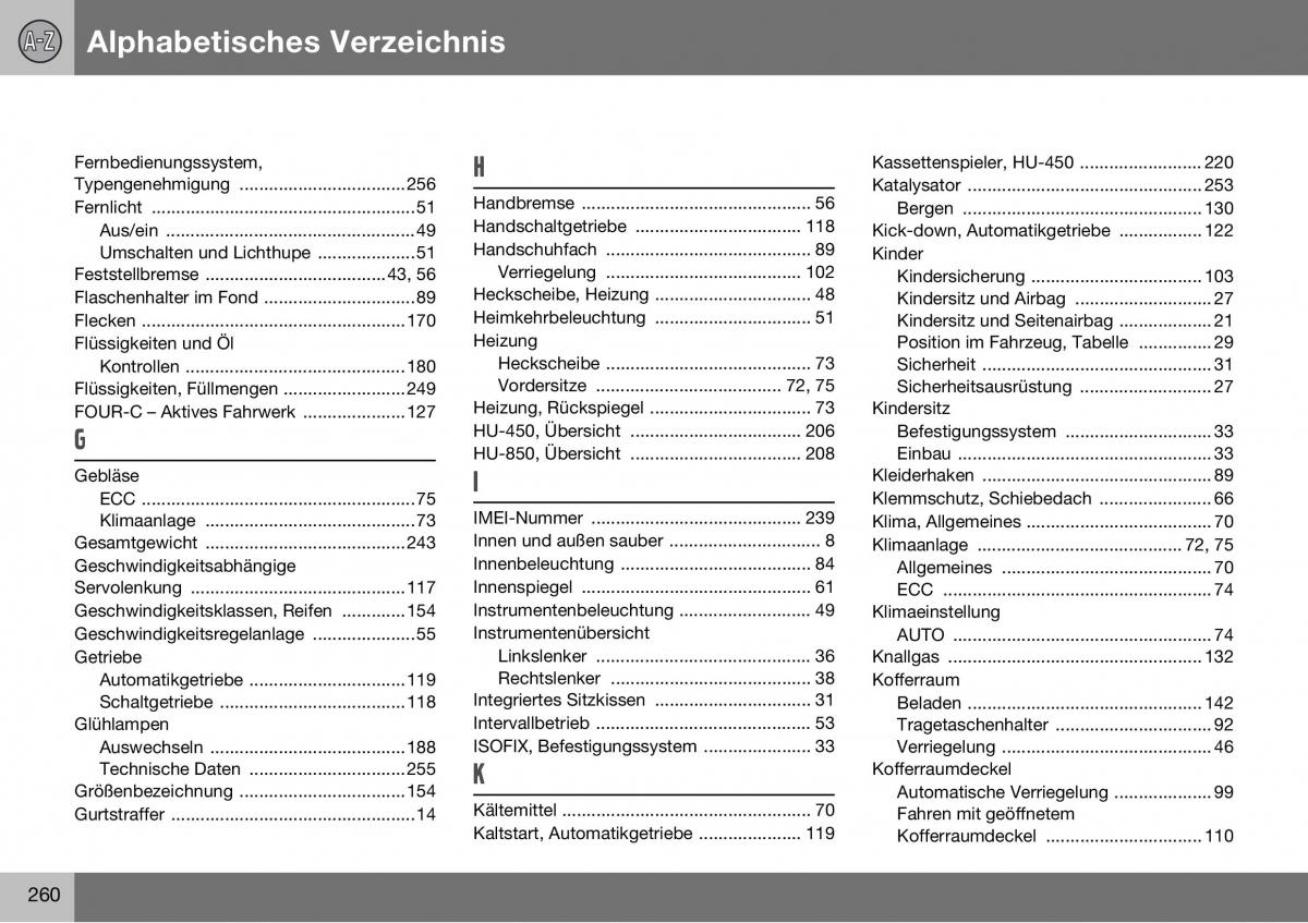 Volvo S60 I 1 Handbuch / page 261