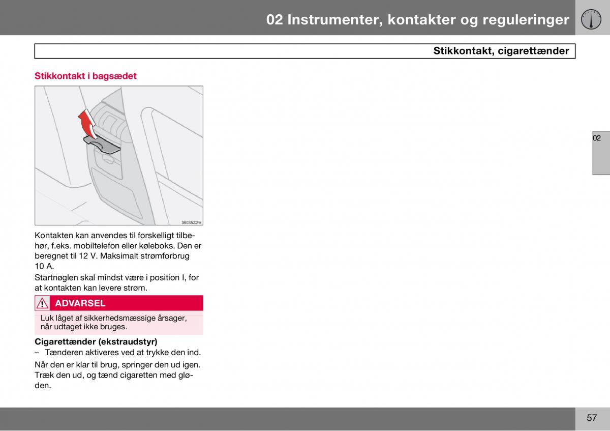 Volvo S60 I 1 Bilens instruktionsbog / page 58