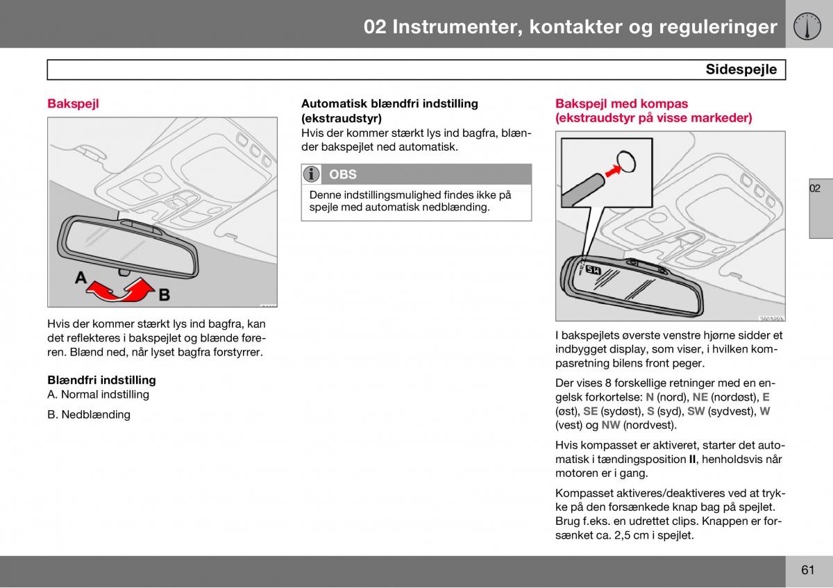 Volvo S60 I 1 Bilens instruktionsbog / page 62