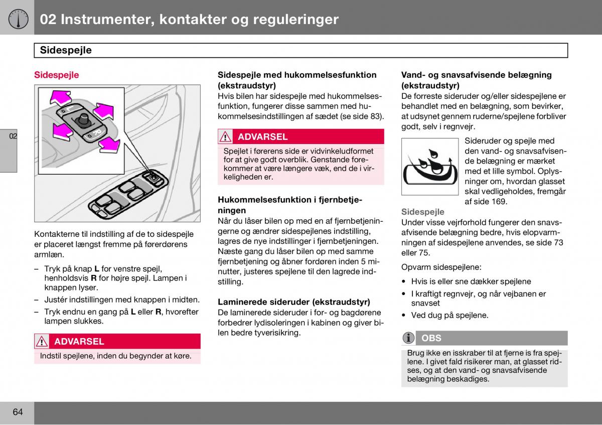 Volvo S60 I 1 Bilens instruktionsbog / page 65