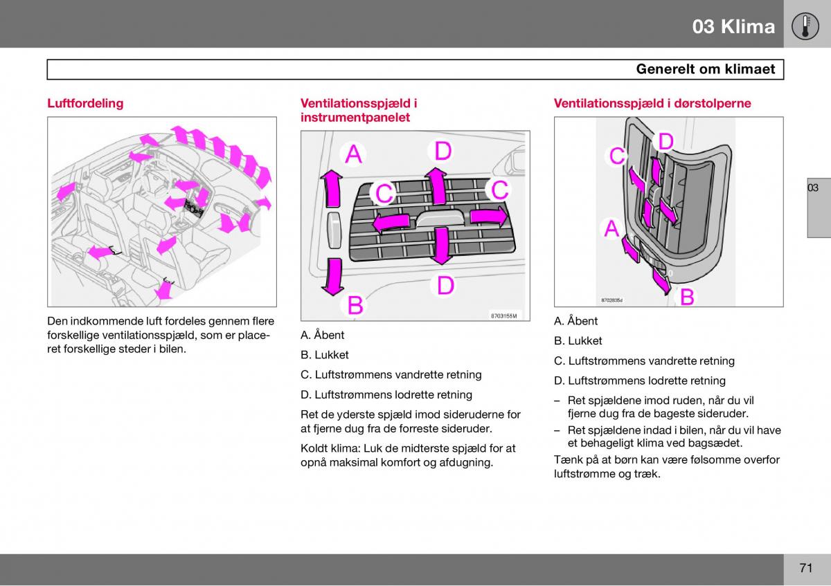 Volvo S60 I 1 Bilens instruktionsbog / page 72