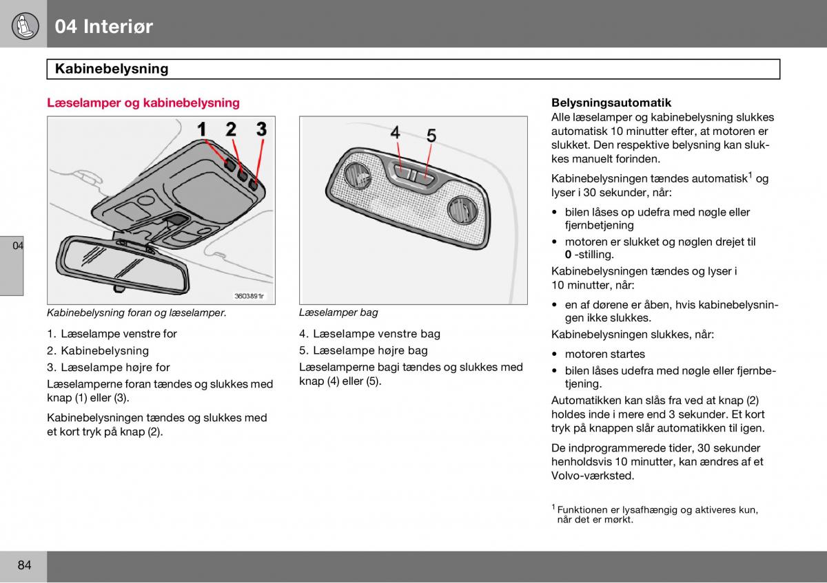 Volvo S60 I 1 Bilens instruktionsbog / page 85