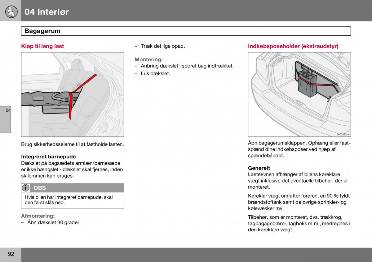 Volvo S60 I 1 Bilens instruktionsbog / page 93