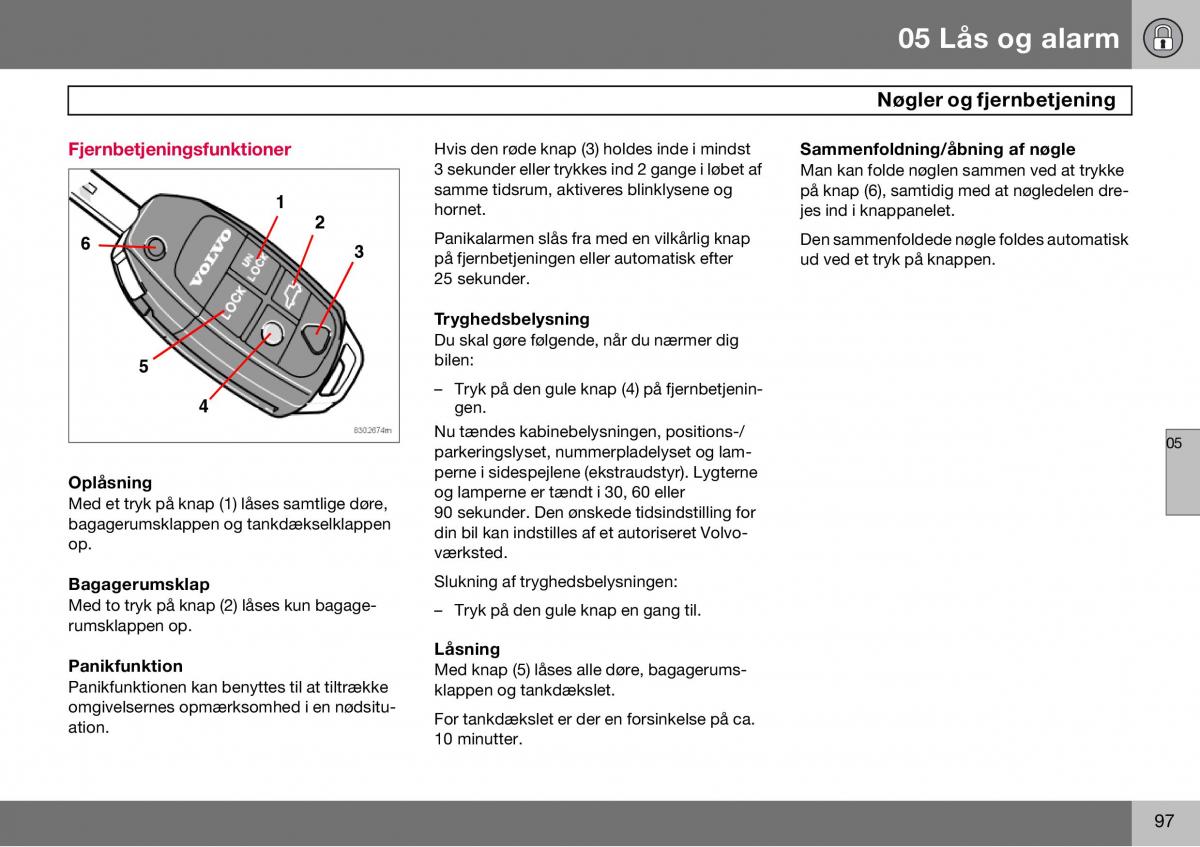 Volvo S60 I 1 Bilens instruktionsbog / page 98