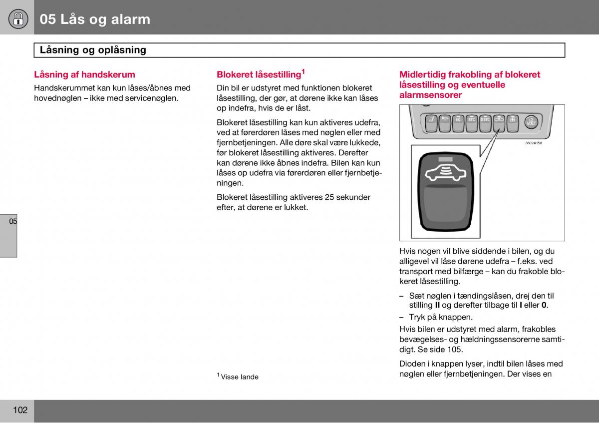 Volvo S60 I 1 Bilens instruktionsbog / page 103