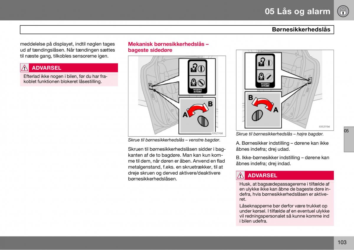 Volvo S60 I 1 Bilens instruktionsbog / page 104