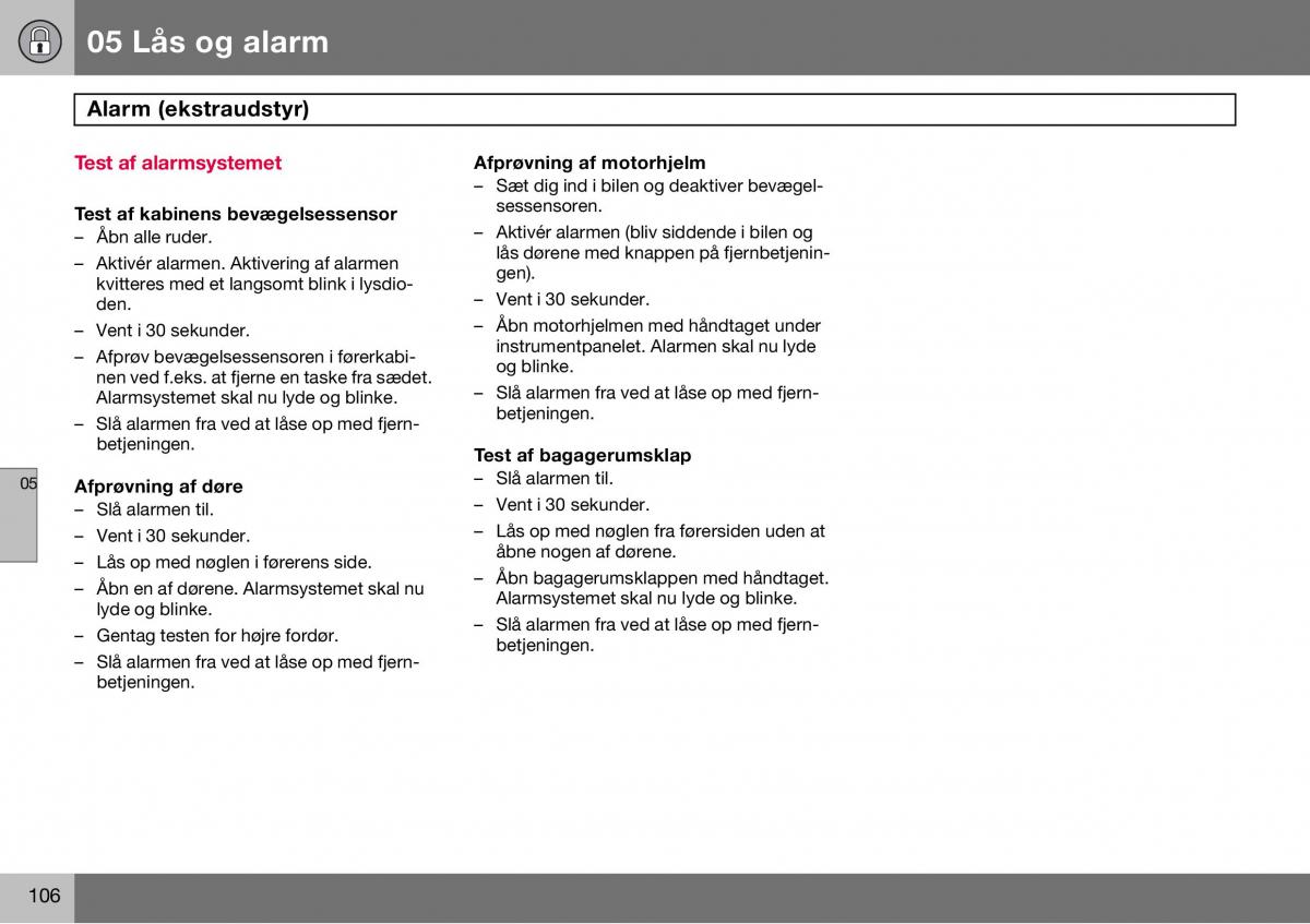 Volvo S60 I 1 Bilens instruktionsbog / page 107