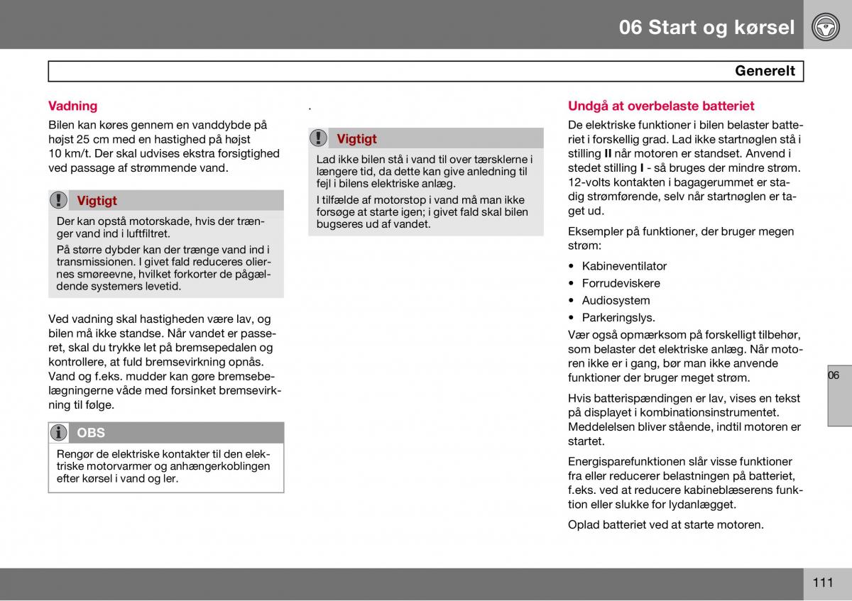 Volvo S60 I 1 Bilens instruktionsbog / page 112