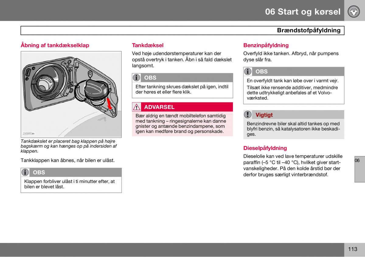 Volvo S60 I 1 Bilens instruktionsbog / page 114