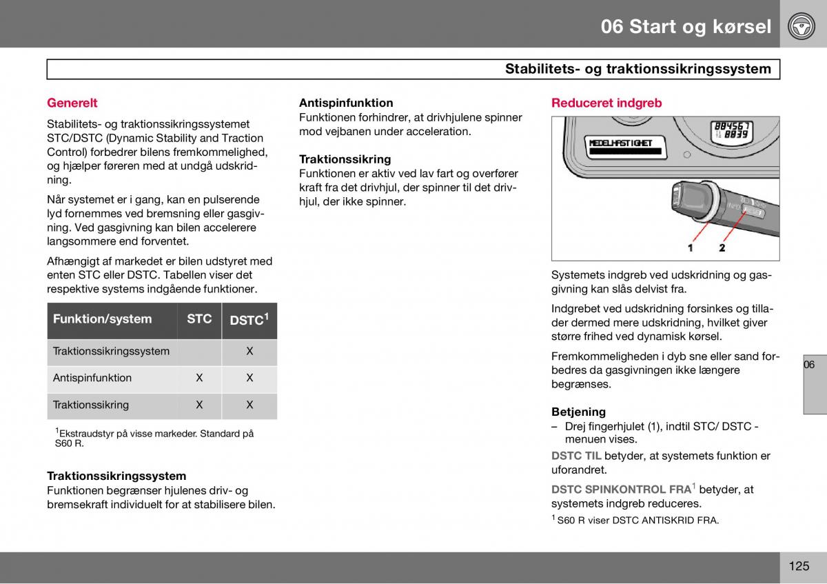 Volvo S60 I 1 Bilens instruktionsbog / page 126