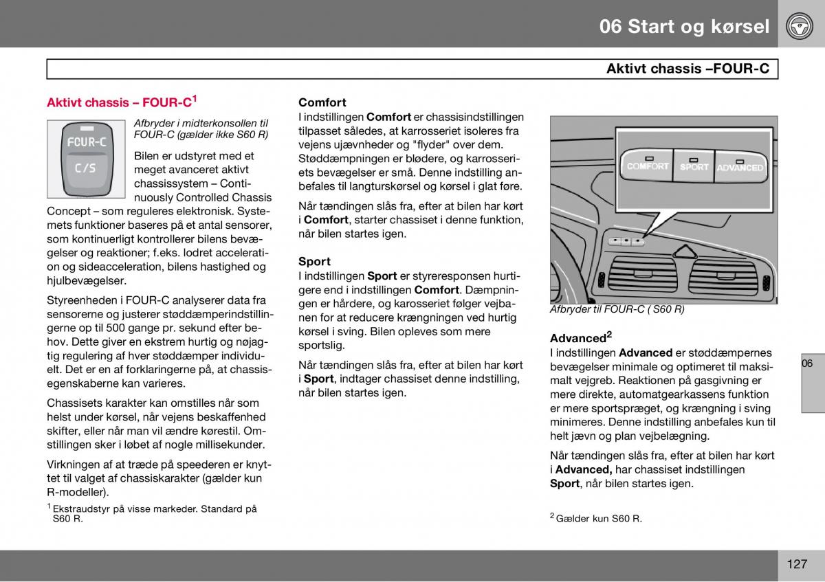 Volvo S60 I 1 Bilens instruktionsbog / page 128