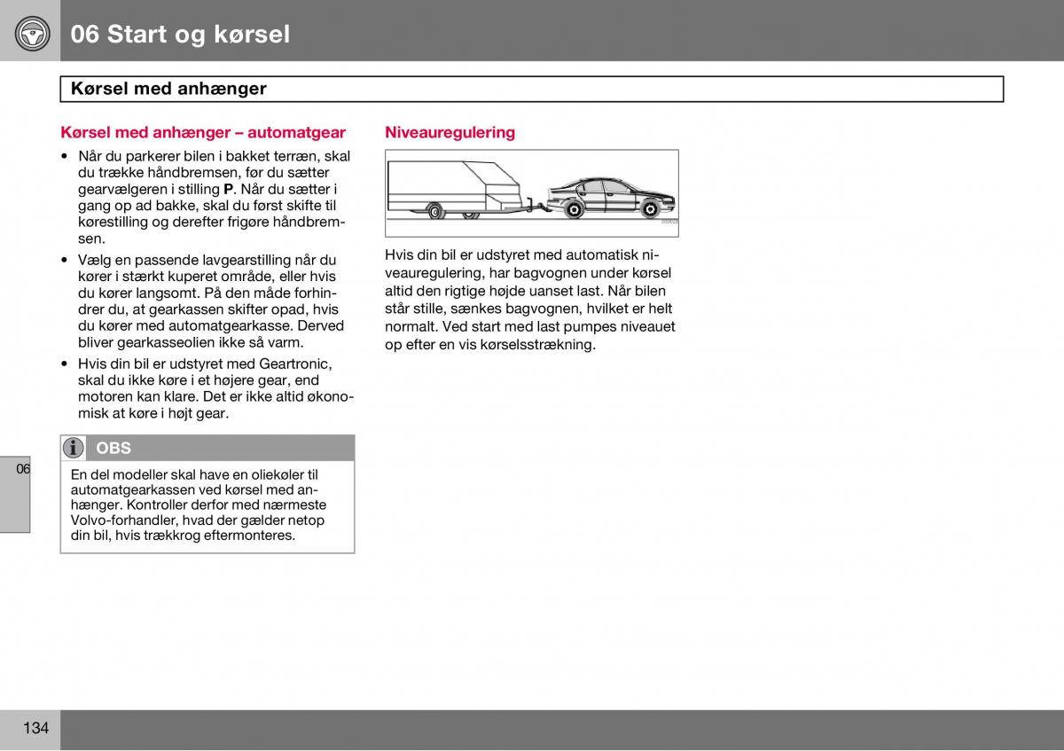 Volvo S60 I 1 Bilens instruktionsbog / page 135