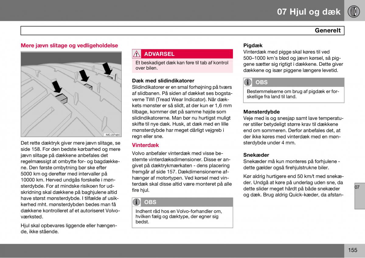 Volvo S60 I 1 Bilens instruktionsbog / page 156