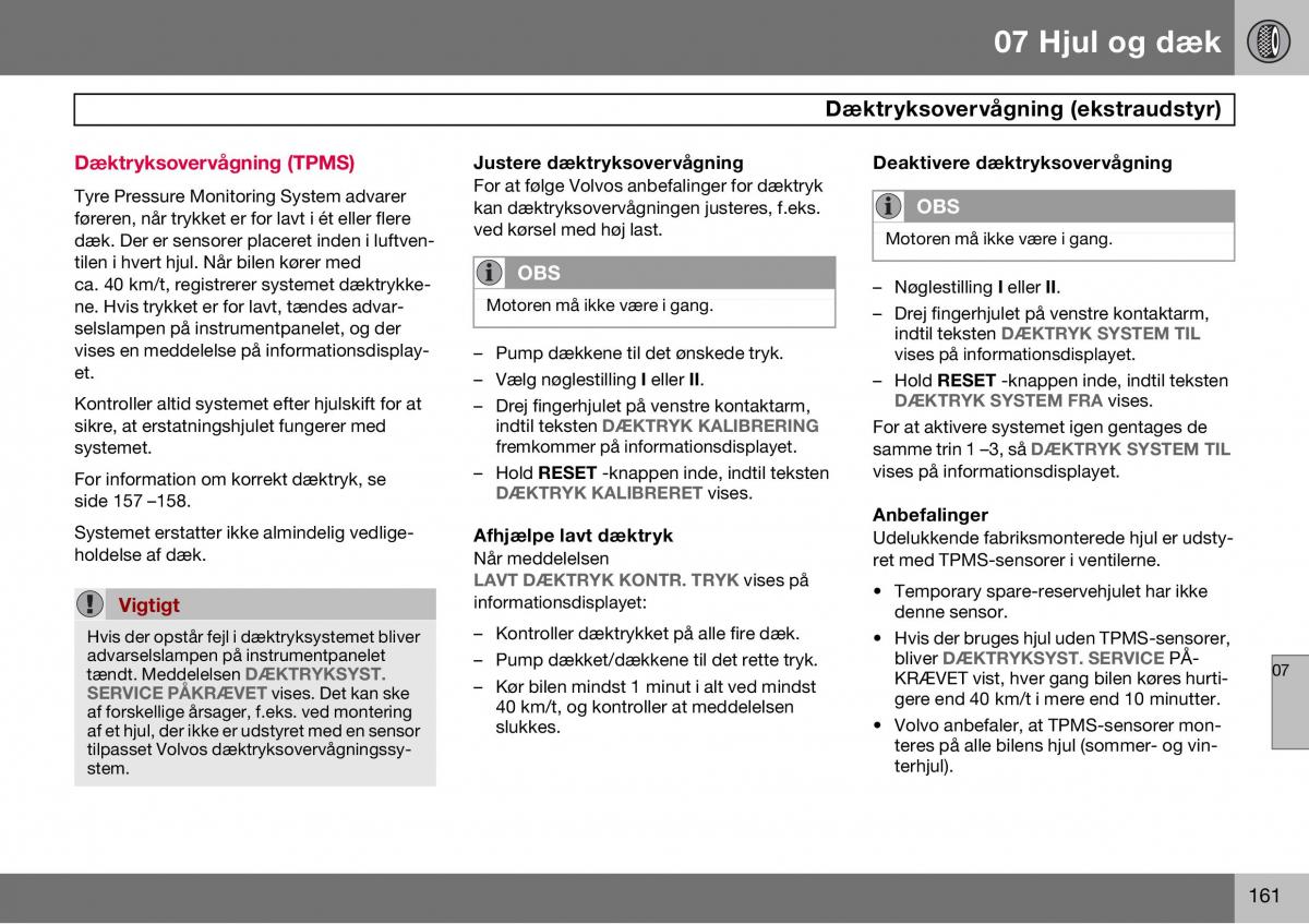 Volvo S60 I 1 Bilens instruktionsbog / page 162