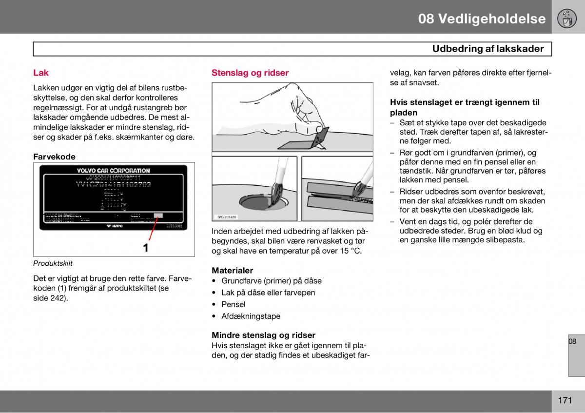 Volvo S60 I 1 Bilens instruktionsbog / page 172