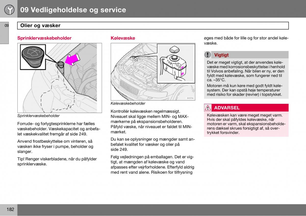 Volvo S60 I 1 Bilens instruktionsbog / page 183