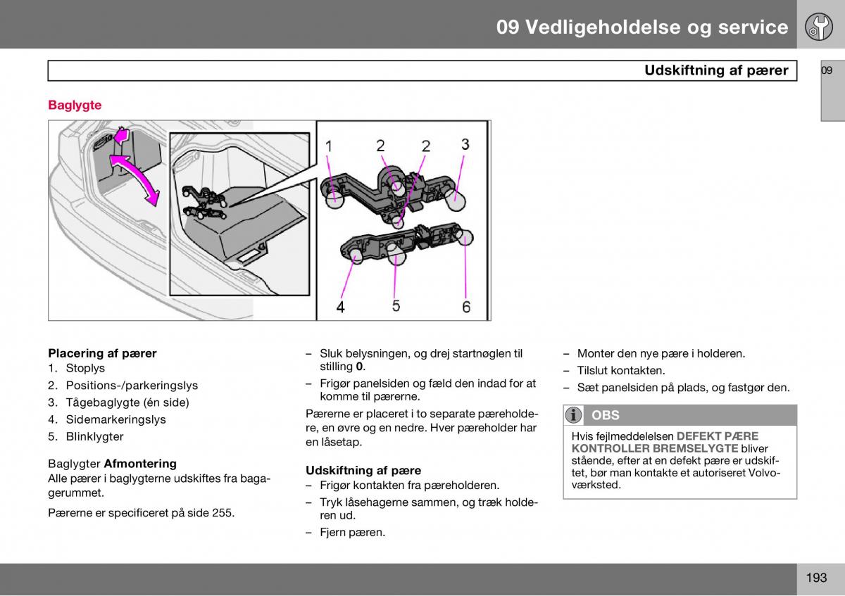 Volvo S60 I 1 Bilens instruktionsbog / page 194