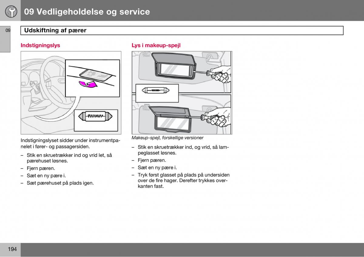 Volvo S60 I 1 Bilens instruktionsbog / page 195