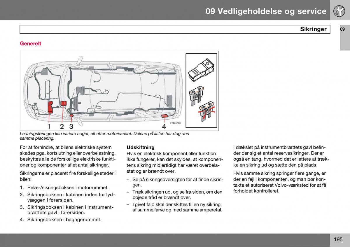 Volvo S60 I 1 Bilens instruktionsbog / page 196