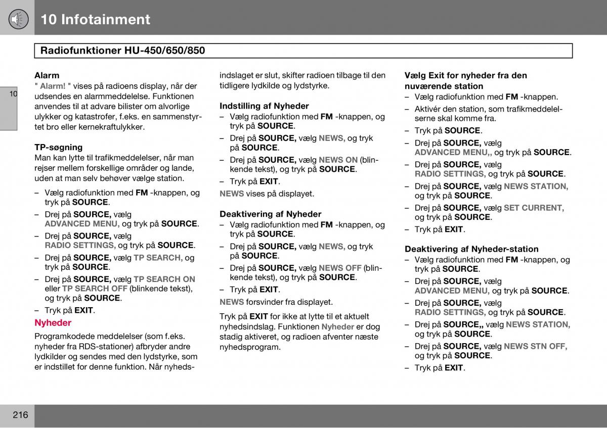 Volvo S60 I 1 Bilens instruktionsbog / page 217