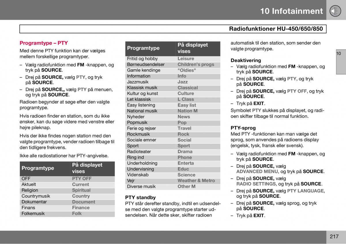 Volvo S60 I 1 Bilens instruktionsbog / page 218