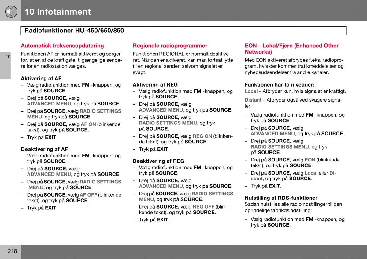 Volvo S60 I 1 Bilens instruktionsbog / page 219