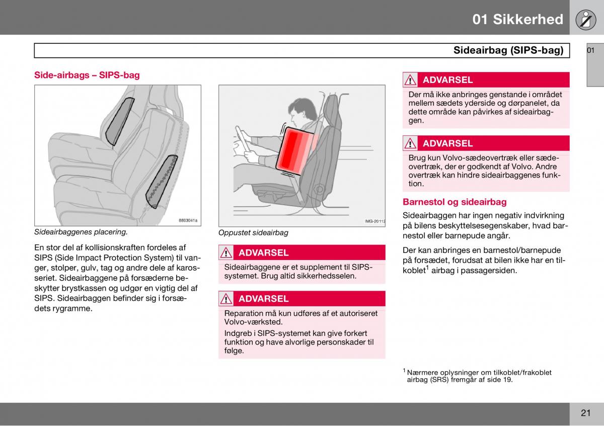 Volvo S60 I 1 Bilens instruktionsbog / page 22