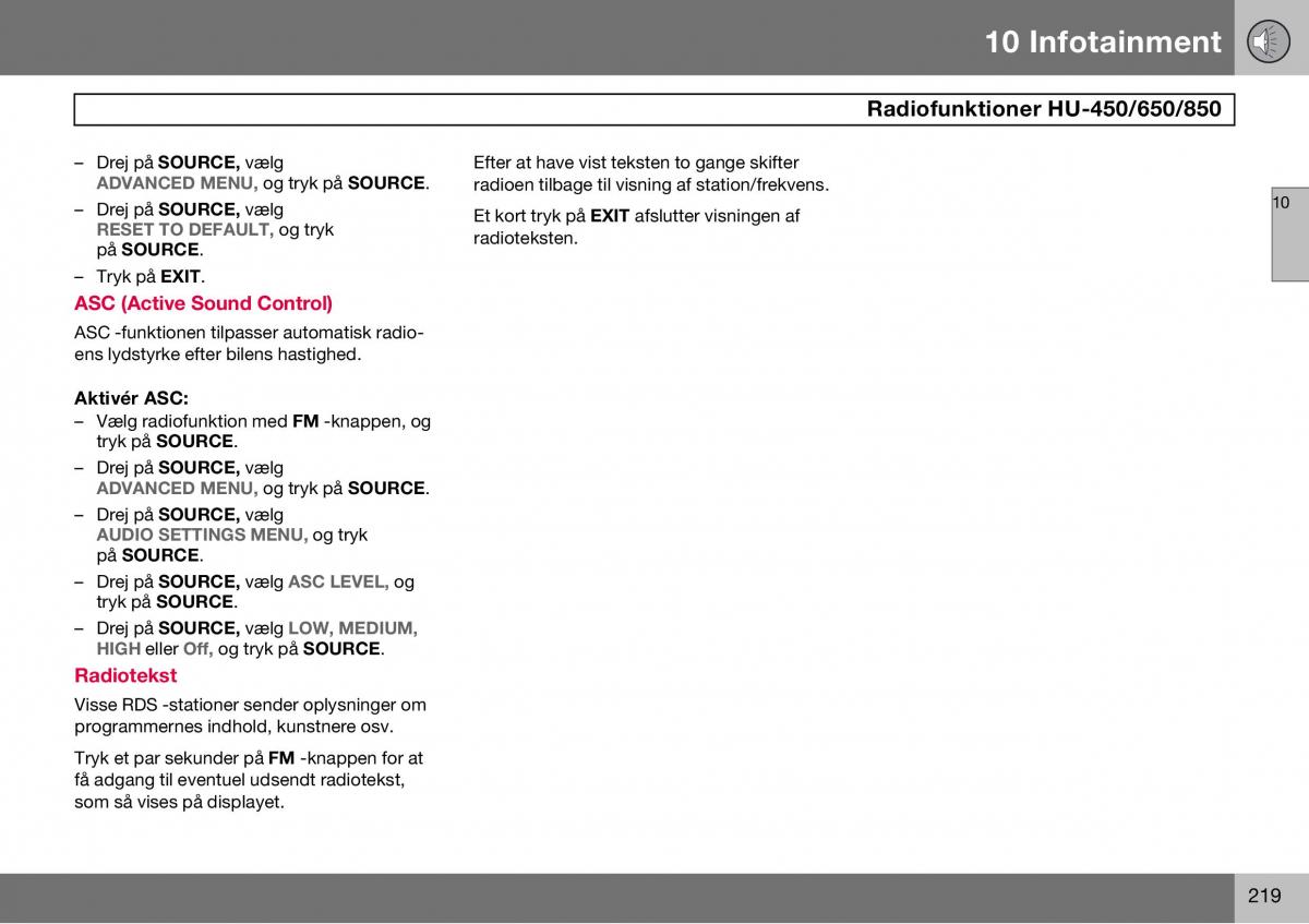 Volvo S60 I 1 Bilens instruktionsbog / page 220