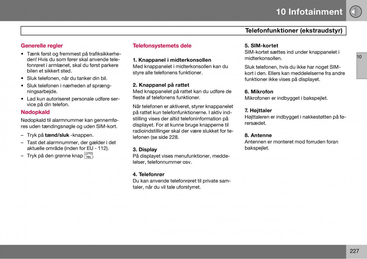 Volvo S60 I 1 Bilens instruktionsbog / page 228