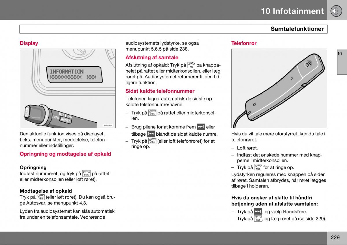 Volvo S60 I 1 Bilens instruktionsbog / page 230