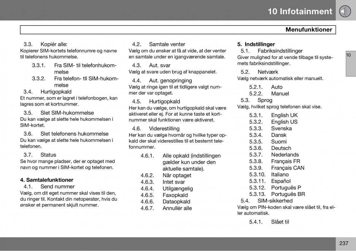 Volvo S60 I 1 Bilens instruktionsbog / page 238